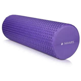 Navaris Pilates Rolle Faszienrolle 45 cm kurz - Pilatesrolle Faszien Yoga Roller - Schaumstoffrolle für Rücken Fitness - Massagerolle in Violett