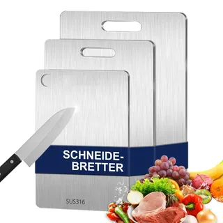 vapourd Titan Schneidebrett, Titanium Cutting Board, Rutschfest Edelstahl Schneidbrett aus Titanium,Schneidebretter für Fleisch, Obst, leicht zu reinigen