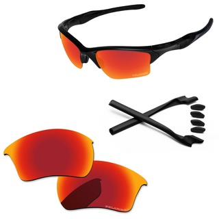 PapaViva Ersatzlinsen & Gummi-Kits für for Oakley Half Jacket 2.0 Feuerrot - Polarisiert