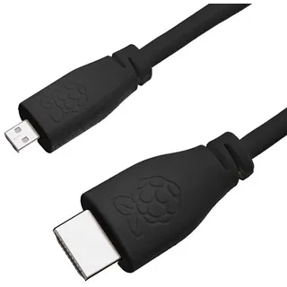 Raspberry offizielles Raspberry Pi Micro HDMI Kabel, schwarz, 1,0m
