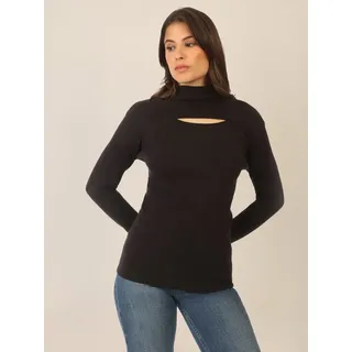 Apart Stehkragenpullover mit Cut-out-Detail schwarz 36