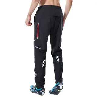 Echinodon Herren Fahrradhose Lang Sommer Frühling Herbst MTB Hose Elastisch Wasserabweisend Schnelltrockend Outdoorhose (XXL, Schwarz) - XXL