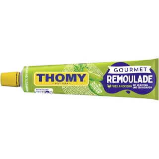 Thomy Gourmet Remoulade, Mayonnaise mit feinen Kräutern, Essiggurken und Zwiebeln, Vegetarische, 200ml