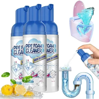 Foam Drain Cleaner, Get out Foaming Drain Cleaner, Drain Foam Cleaner, Powerful Sink and Drain Cleaner Foam, Liquid Hair Drain Clog Remover, Foaming Drain Cleaner for Kitchen Drain, Sinks (3pcs)