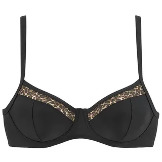 LASCANA Bügel-Bikini-Top Damen schwarz-leo Gr.38 Cup C