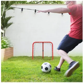 Homcom Rebounder für Fußball, klappbar Fußball Rebounder 63 x 63 cm Prellwand mit Heringen, verstellbar in 5 Stufen, tragbar, Kickback Tor, Fußballtor für Baseball Rot