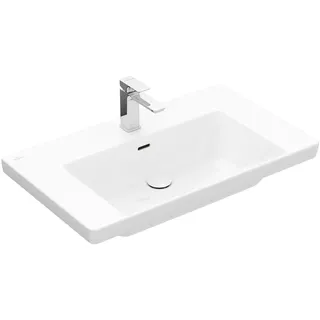 Villeroy & Boch Subway 3.0 Schrankwaschtisch 800 x 470 mm, 1 Hahnloch mit Überlauf Weiß