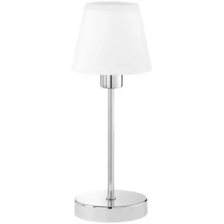 TRIO Leuchten LED Nachttischlampe, Dimmfunktion, LED wechselbar, Warmweiß, Nachttisch-lampe Touch dimmbar Bauhaus Lampenschirm-e Glas, Höhe 32cm silberfarben