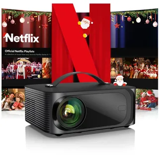 onoayo Beamer 4K【Official Netflix & Dolby Audio】 30000LM Remote Focus/6D Trapezkorrektur WiFi6 Bluetooth Smart Beamer Full HD 1080P, ONOAYO Unterstützt 4K Video Beamer Heimkino/Outdoor Handy Projektor
