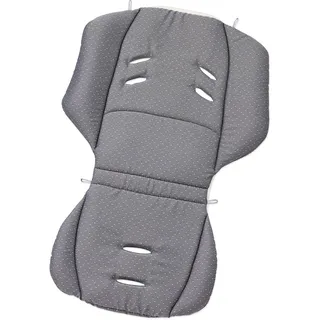Gesslein Loop 012, Sitzauflage Kinderwagen & Buggy, universel, Wendeeinlage für Sommer & Winter, Tencel atmungsaktiv, Tupfen grau/weiß