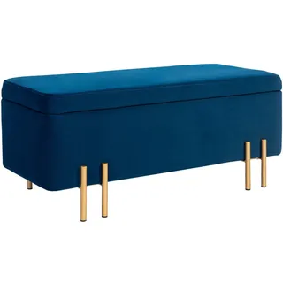 Homcom Sitzbank mit Stauraum Polsterbank mit Samtoptik, Sitztruhe mit Metallbeine, Truhenbank für Wohnzimmer Schlafzimmer Flur 100 x 40 x 42 cm, Esszimmer, Bänke, Sitzbänke