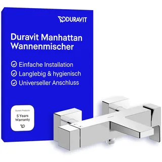 Duravit Manhattan Einhebel-Wannenmischer Aufputz, Ausladung 196 mm, Verbraucher 2, MH5230000