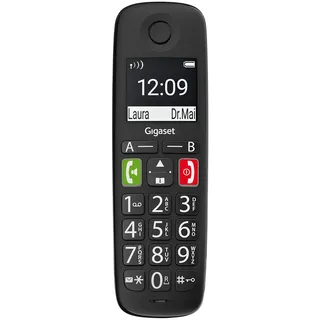 Gigaset Easy HX - schnurloses Senioren DECT-Telefon für Router und DECT-Basis, Fritzbox, Speedport kompatibel - hörgerätekompatibel - Verstärkerfunktion - großes Display, anthrazit-grau
