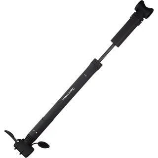 Fischer Fahrrad Luftpumpe für Rahmenbefestigung, mit Duokopf für alle Ventile (AV, DV, SV), Schwarz,