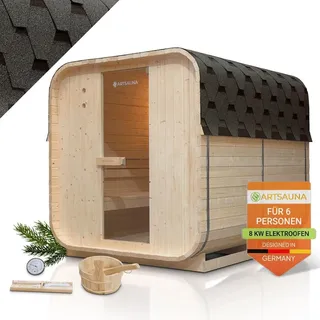 Artsauna Fasssauna Nolvik XL inkl. 8 kW Ofen + Zubehör