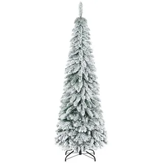 Homcom Künstlicher Weihnachtsbaum 180 cm Kunst Tannenbaum mit Kunstschnee Standfuß, 523 Astspitzen für festliche Dekoration Aosom.de