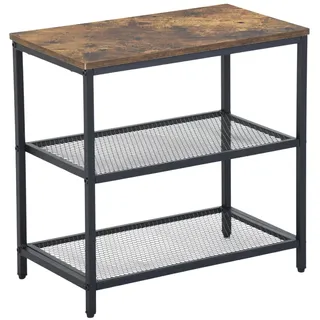FurnitureR 3-Tier Küchenregal, Schreibtisch Storage Organizer, Stehende Gewürzregal für Arbeitsplatte Küche Wohnzimmer Badezimmer, Industriedesign, Vintage Braun