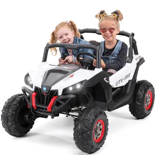 ACTIONBIKES MOTORS Kinder-Elektroauto UTV Buggy MX Allrad 4x4 (Schwarz Weiß)