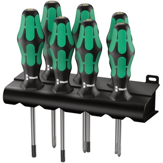 WERA 335/350/367/7 Rack Schraubendrehersatz Kraftform Plus Lasertip + Rack, 7-teilig