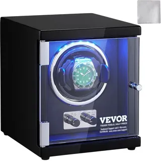 Vevor Uhrenbeweger, Automatik-Uhrenbeweger, Watch Winder, Uhrenbeweger für Automatikuhren, Automatischer Uhrenbeweger mit Platz für 1 Uhr, led
