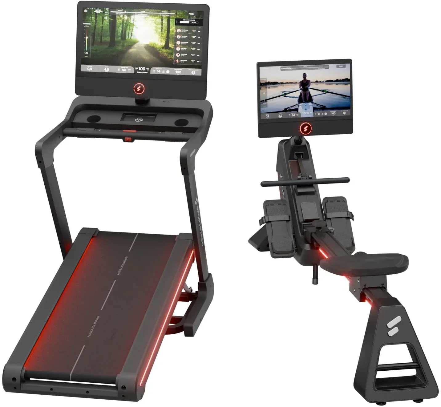 Sportstech Cardio-Bundle sRow + sTreadPro – Rudergerät & Laufband mit 21,5" Display, LED & App