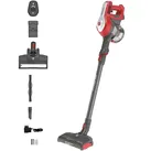 Hoover HF122RH-11 2in1 Akku Hand- und Stielstaubsauger mit Elektrobürste, 22 V Li-Ion Akku, LED-Frontlichter, beutellos, kabellos, Silber / Rot