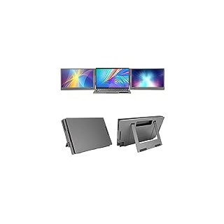 Dreifacher Laptop-Bildschirm-Extender, Tragbarer 14-Zoll-Dual-, FHD 1080P HDR IPS Dual Screens Extender, mit Verstellbarem Ständer, für Laptops, PC, Telefone, für PS3/4,