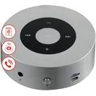KAMINIO Knister Lautsprecher MORITZ - Kraftvolle Soundbox mit Kaminfeuer-Tönen, Bluetooth, AUX, Mikrofon, Akku - Silber