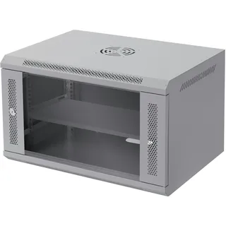ECD Germany Netzwerkschrank 6 HE Serverschrank 19 Zoll Grau 60x37x45cm