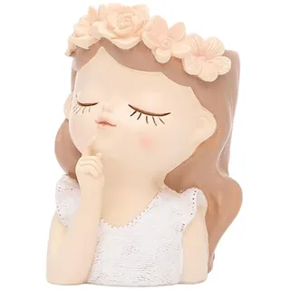 perfk Gesicht Blumentöpfe Elegante Frauen Büste Blumenvasen Sukkulenten Pflanzgefäße Indoor Aufenthaltsraum Desktop Decor, 7,5x7,5x11cm