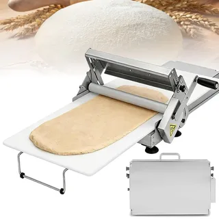 Manual Foldable Dough Sheeter, Dough Rolling Machine with with Adjustable Thickness 0-27mm, Edelstahl-Teigausrollmaschine für Pizza, Croissants, Pastry