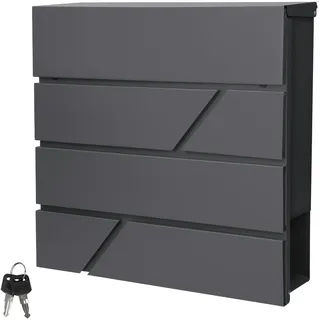 ML-Design ECD Germany Briefkasten Anthrazit inkl. Zeitungsfach