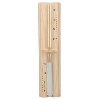 Navaris Sauna Sanduhr aus Kiefernholz - 15 Minuten Saunauhr - Hitzebeständige Holz Uhr zum Drehen - 29,5 x 7,5 x 4 cm - Hellbraun mit weißem Sand