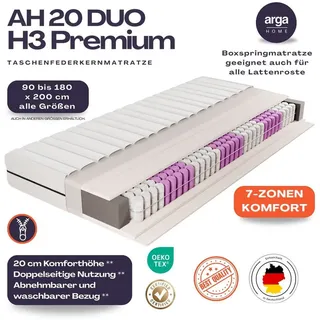 Federkernmatratze AH20 Ergonomische 7-Zonen Federkernmatratze Höhe 20 cm, ARGAHOME, 20 cm hoch, 7 Zonen Matratze in 90, 100, 120, 140, 160, 180 Größen erhältlich 140 cm x 200 cm x 20 cm
