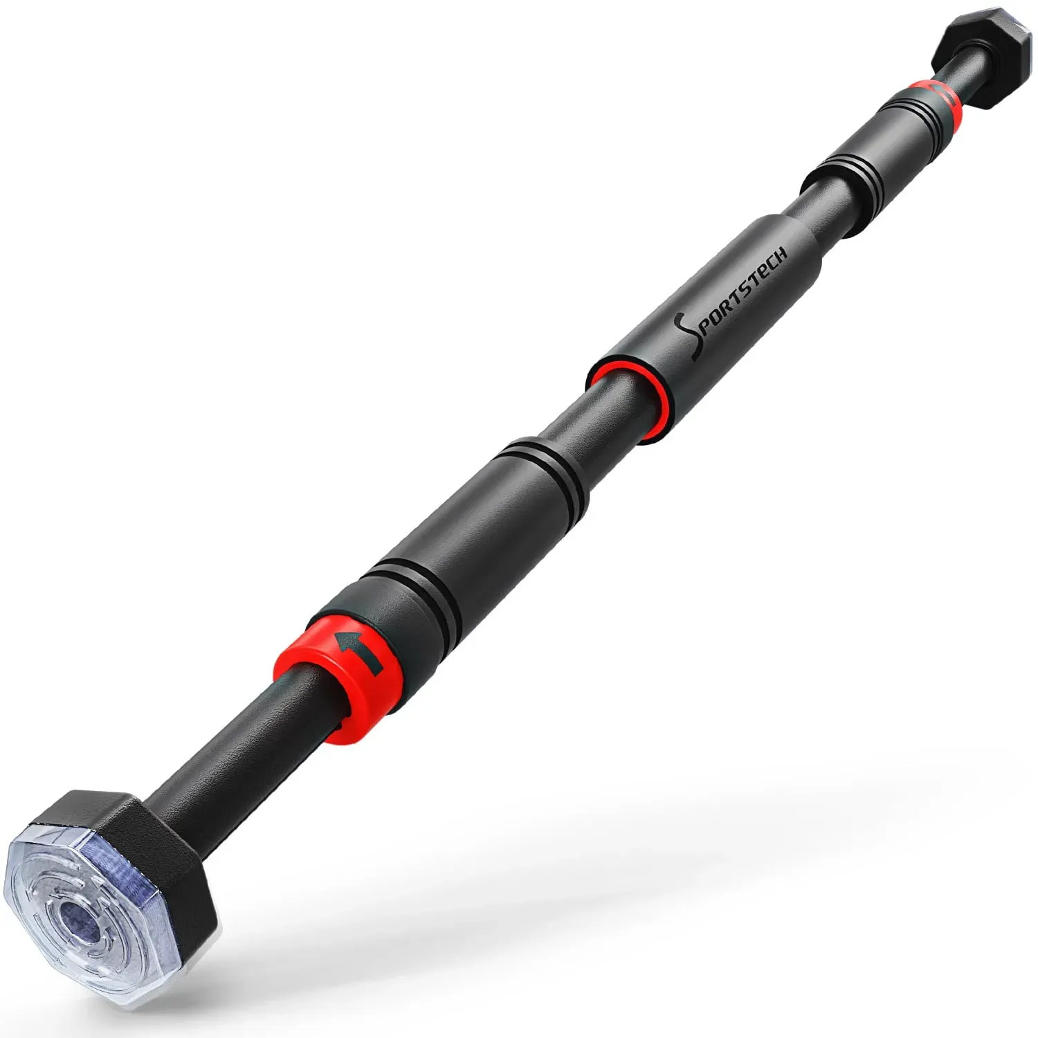Sportstech Klimmzugstange KS260, Türrahmen-Montage ohne Schrauben, Gear-Lock Funktion, Anti-Rutsch-Griffe, heptagonale Gummifüße