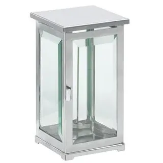 Moll Grablampe, Edelstahl/Facettenglas, ca. B11,5/H20,5/T11,5 cm, Silber