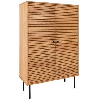 House Nordic Highboard KYOTO 80 x 40 x 130 cm Braun/Schwarz