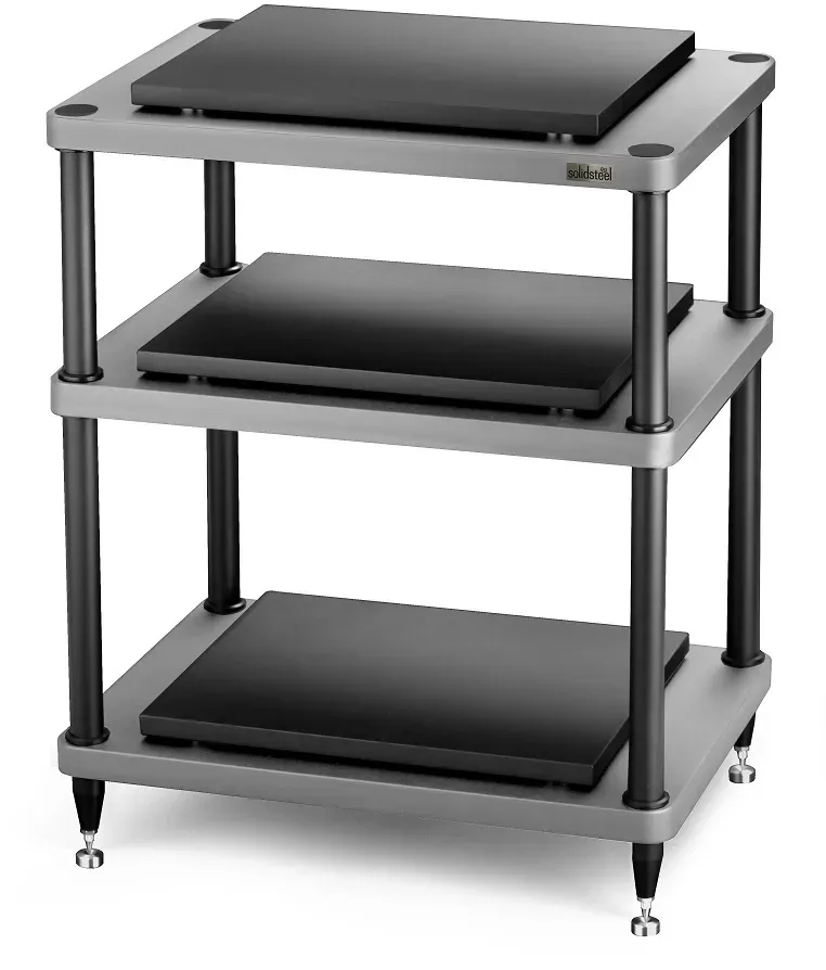 Solidsteel S5-3 Advanced Hifi-Rack B 584x H 755x T 430 mm bis 60Kg/Etage silber/schwarz