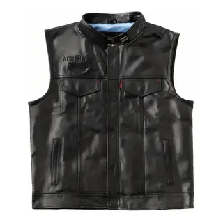 West Coast Choppers Collab 131/2 Leather Cfl Riding Vest Schwarz XL