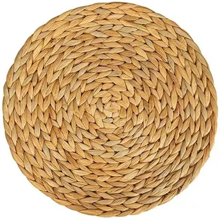 Tischsets aus Seegras (geflochtene Wasserhyazinthe) – 30 cm – waschbar – rund, natur, 6er-Set