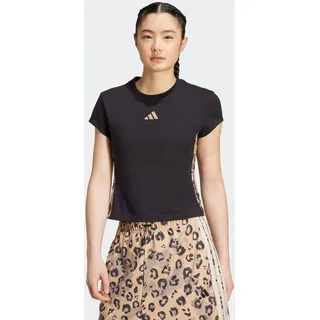 Adidas Animal Print 3 Stripes Kurzarm-t-shirt - Black / multicolor, warm sandstone, - XL,