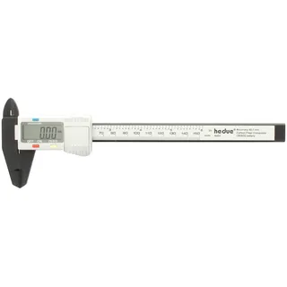 hedue® Digitaler Messschieber 150 mm - Schieblehre digital aus Carbon, mm/Inch Anzeige