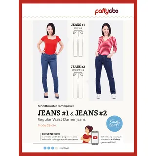 Pattydoo Papierschnittmuster Kombi-Paket Damenjeans 1 & 2