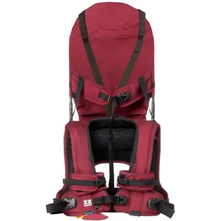 MINIMEIS G4 - Weltweit 1. Baby Schultertrage mit Rückenunterstützung - Faltbares Kinder & Baby Tragesystem für höchsten Komfort & Spaß unterwegs - [6 Monate - 5 Jahre & bis zu 18kg] (Weinrot)