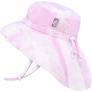 Jan & Jul Baby Abenteuer Sonnenhut mit Nackenschutz für Mädchen (Rosa Batik-Design, 6-24 Monate) - 6-24 Monate