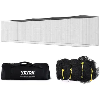 Vevor Baseball-Schlagkäfig-Netz mit Rahmen und Netz für Zuhause oder Hinterhof 55 Fuß, Baseballkäfig-Netz zum Schlagen und Aufstellen, Baseballnetz, Schlagkäfig, für Kinder oder Erwachsene Schwarz