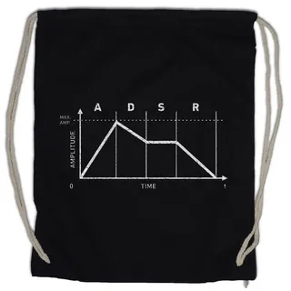 Urban Backwoods Turnbeutel Synthesizer ADSR II Turnbeutel Attack Decay Sustain Release Audio (1-tlg), Sound LFO Wave Music schwarz