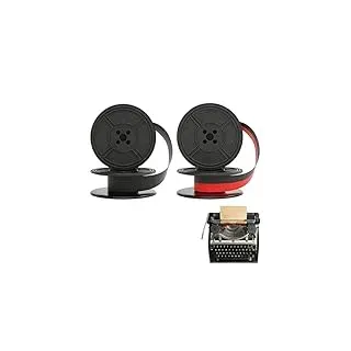 2 Stück Schreibmaschinenband, 10m Nylon Farbband für DIN 2103 & DIN 32755, Schreibmaschine für Alte Schreibmaschinen, Farbband für Schreibmaschine,Universal Schreibmaschinenband Schwarz & Rot