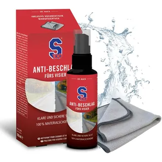 Dr. Wack S100 Anti-Beschlag Spray 100 ml inkl. Mikrofasertuch - Verhindert das Beschlagen von Motorradvisieren & Brillen - 100% materialschonend - Hochwertige Motorradpflege