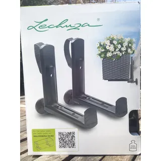 LECHUZA Balkonkastenhalter schwarz 2er Set